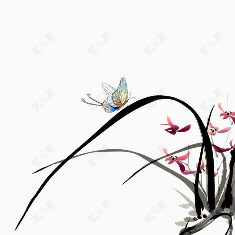 水墨画兰花