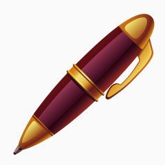 酒红色质感卡通铅笔