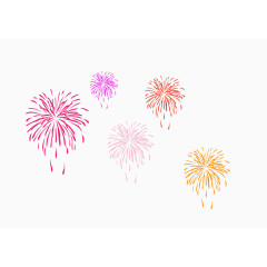 多彩简约烟花效果元素