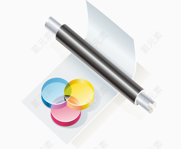 矢量卡通办公文具颜色块