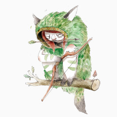 创意手绘水彩动物