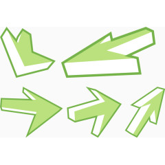 矢量立体绿色箭头