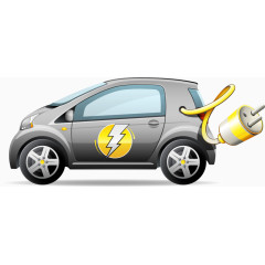 矢量手绘充电汽车