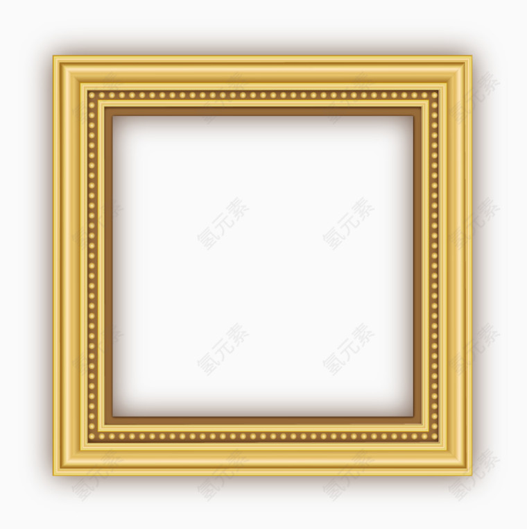 矢量手绘金色相框边框