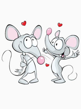 两只友好的小白鼠