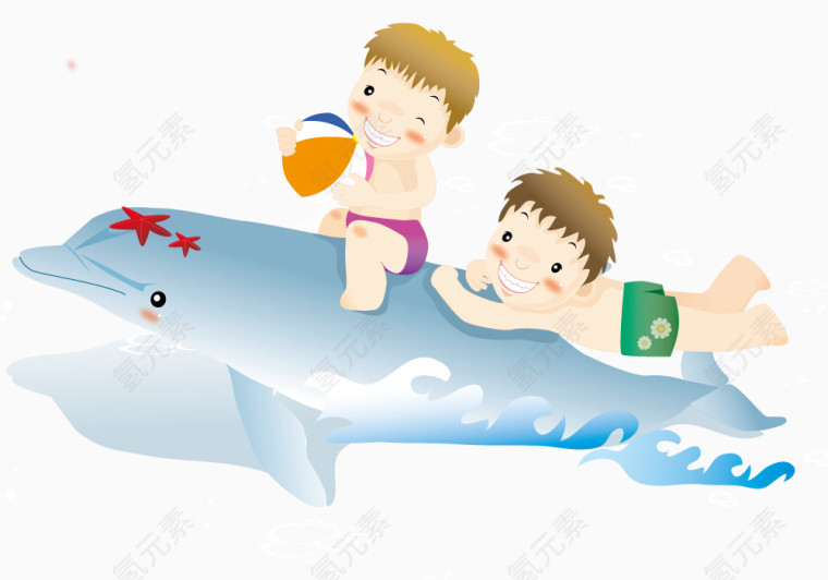 骑在海豚背上