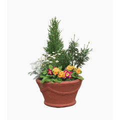 绿色简约花盆花朵装饰图案