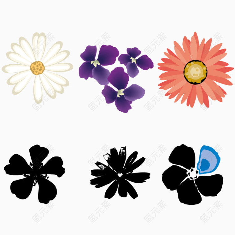 美丽矢量花儿素材