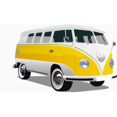 矢量黄色小巴士