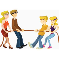 一家人拔河比赛