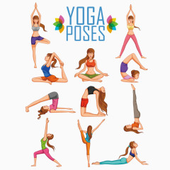 女士瑜伽动作插图