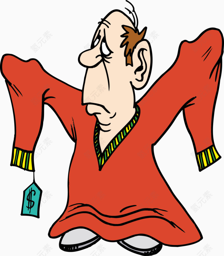 试穿衣服的男士