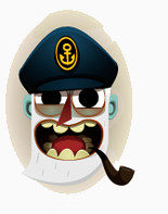 卡通画海盗船长