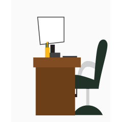 矢量彩色办公桌