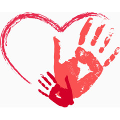 创意手印和爱心矢量素材