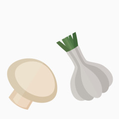 矢量蘑菇和蒜