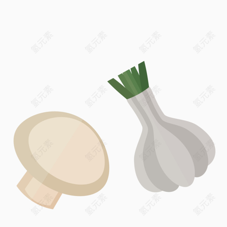 矢量蘑菇和蒜