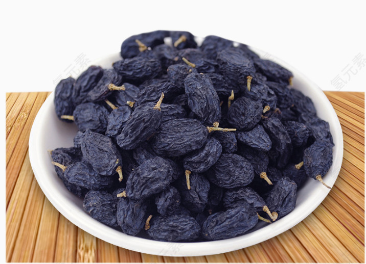 木板上碗里的黑加仑