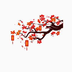 梅花灯笼装饰图案