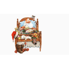 圣诞老人在床上