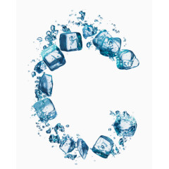 创意字母C形冰块