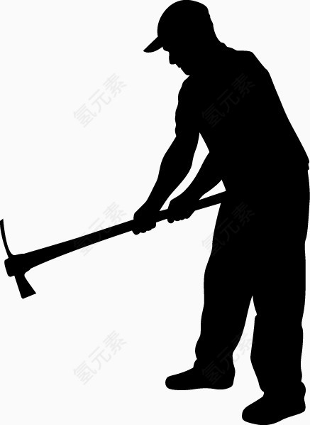 建筑工人剪影矢量素材