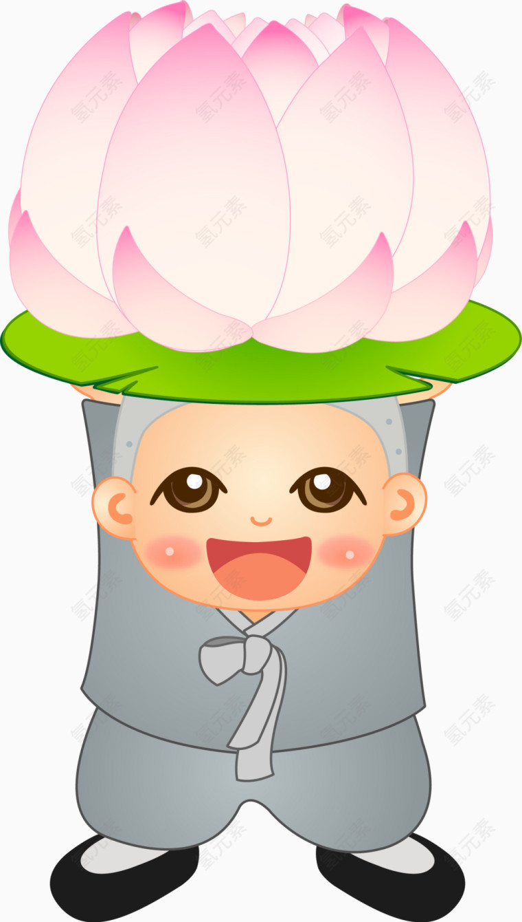 举着荷花灯的小和尚