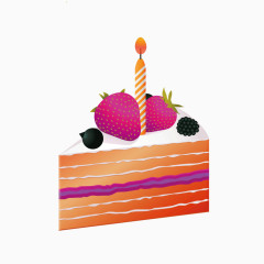 矢量卡通水果蛋糕