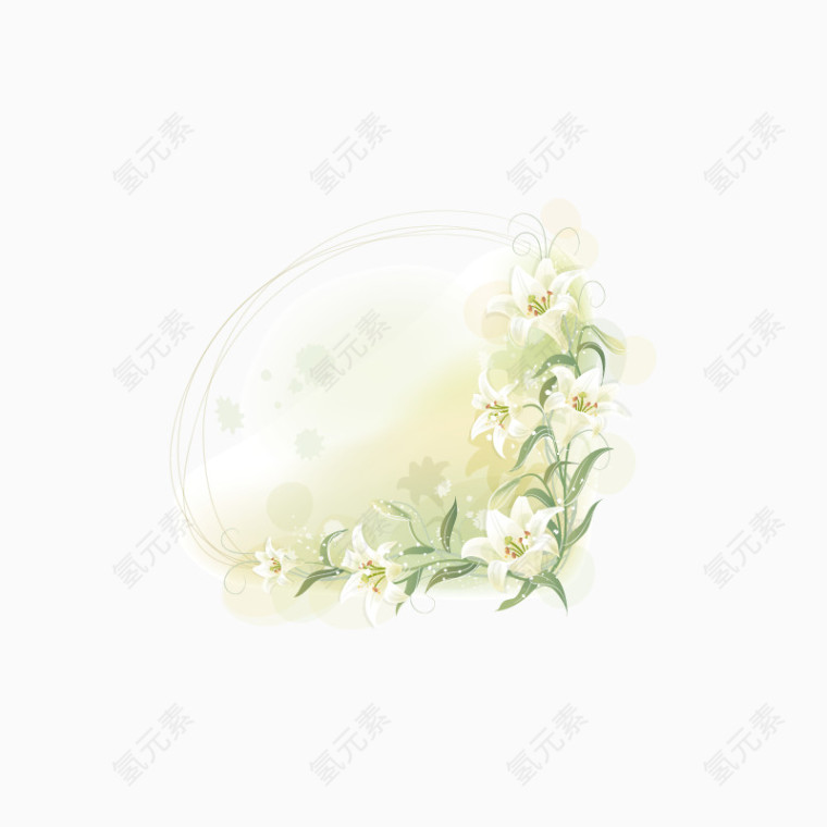 百合花边框装饰
