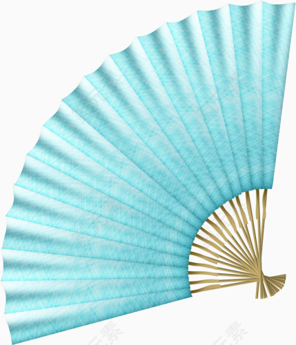蓝色折扇