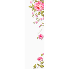 手绘鲜艳花朵花瓣枝叶