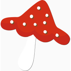 红色蘑菇伞装饰矢量图