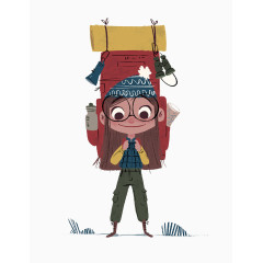 背着大行囊的女孩