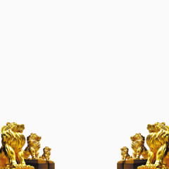 两排狮子石像对望