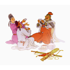 古代将领战场切磋饮酒