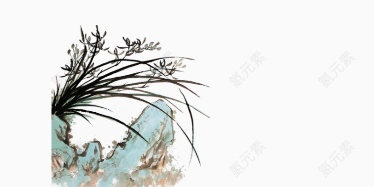 古典水墨兰花