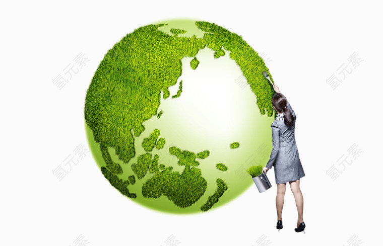 绿色地球老师矢量图片
