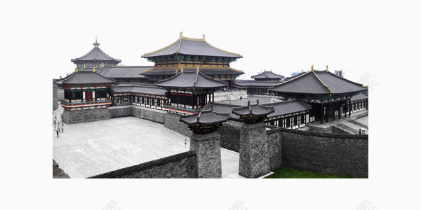 黑色中国风皇城装饰