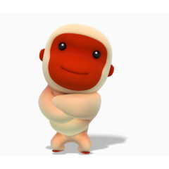 红脸白色猴子卡通布偶