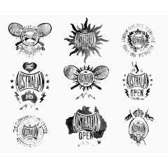 手绘黑白创意标签