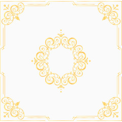 黄色复古优雅花边