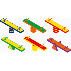 矢量图几块跷跷板