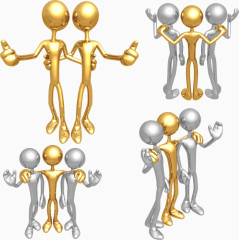 团队金属矢量小人