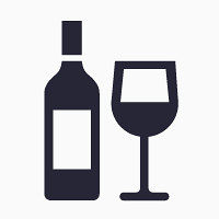 红酒瓶 酒杯 图标
