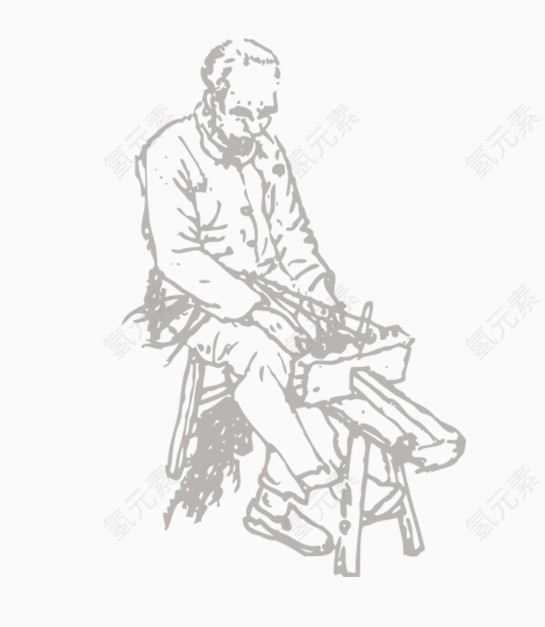 唯美卡通手绘木匠