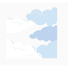 矢量浅色漂浮的云朵装饰