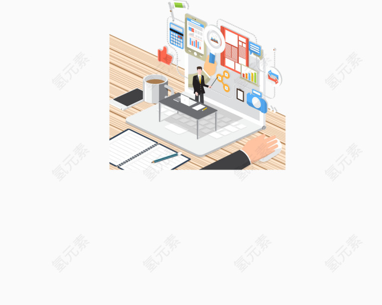 商务男士办公矢量图