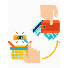 矢量扁平刷卡消费