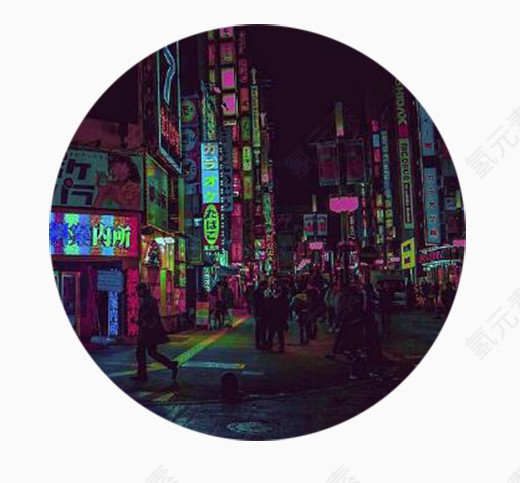 街道霓虹灯光