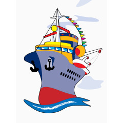 卡通邮轮设计素材